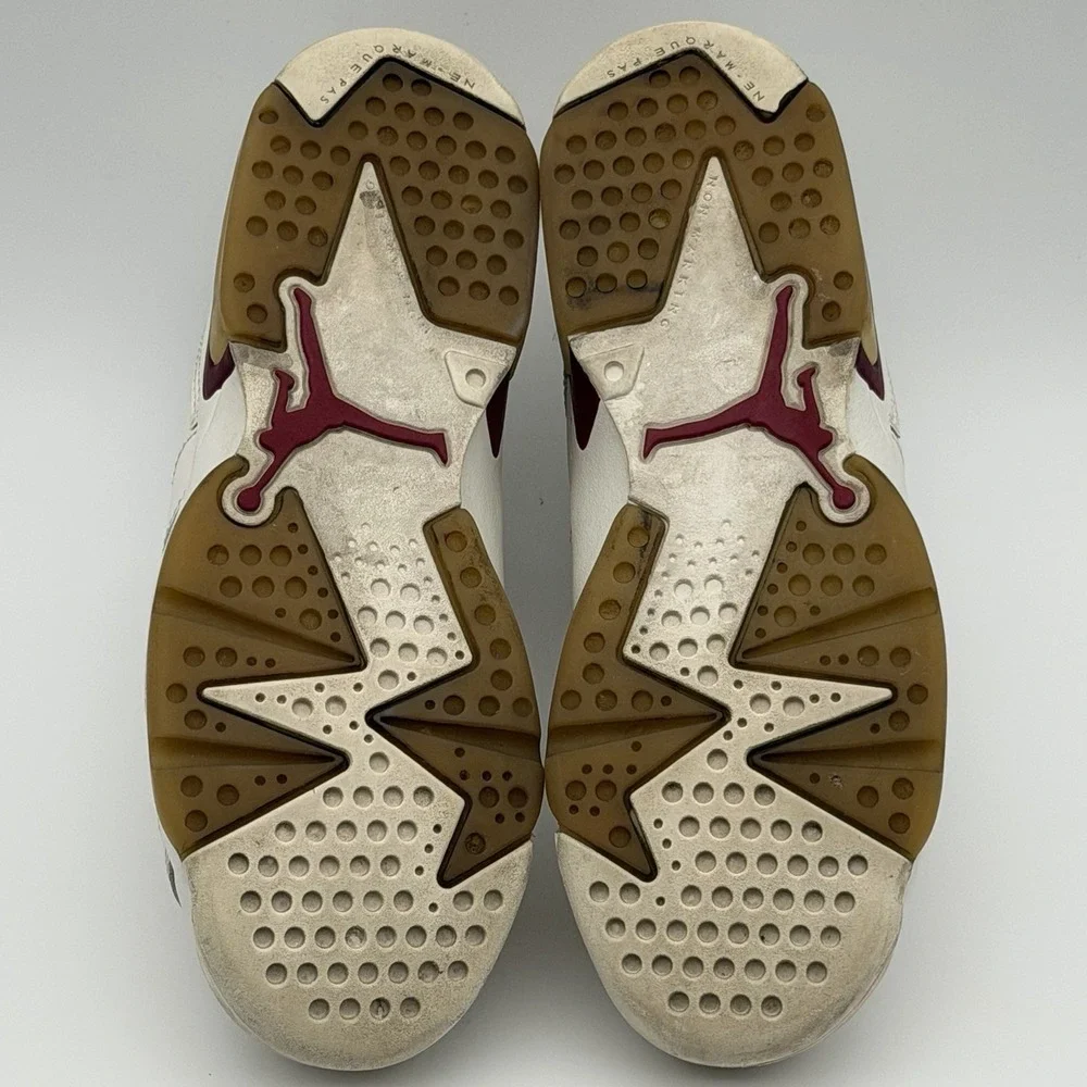 Air Jordan 6 Retro Maroon 2015 Off-White 836342-115 Youth Size 6Y/7.5W